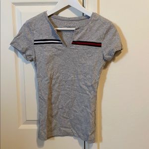 Grey short sleeve shirt